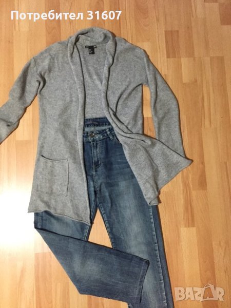 Сет - класически дънки и дълга жилетка, снимка 1