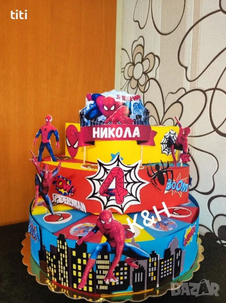 Картонена торта Спайдърмен , снимка 1