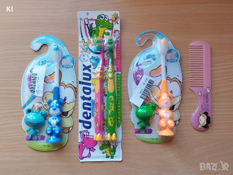 НОВИ, всичко за 5 лв. - 4 четки за зъби + 2 ключодържателя + гребен, снимка 1