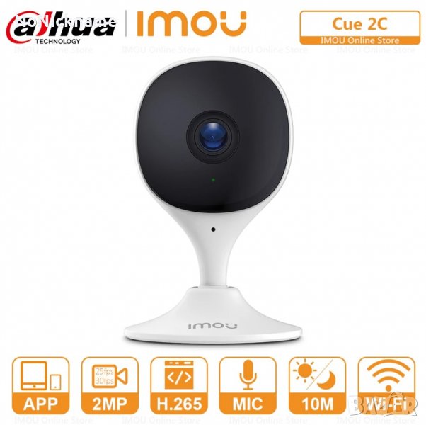 Dahua imou Cue 2c 2MP 1080P WiFi Camera Вътрешна Охранителна Безжична Камера Бебефон, снимка 1