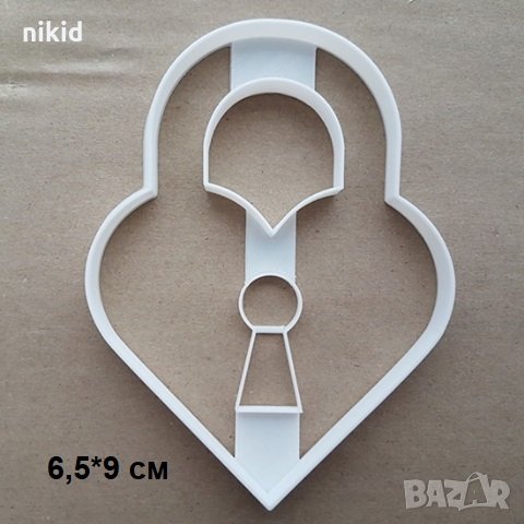 Катинар сърце пластмасов резец форма фондан тесто бисквитки, снимка 1