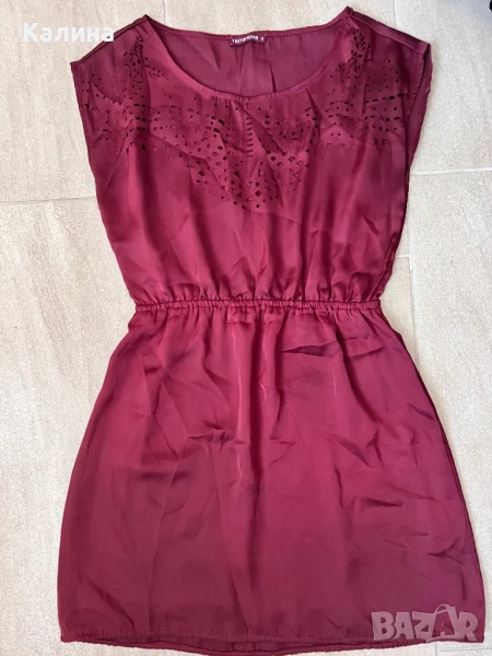 ЧИСТО НОВА Вишнева / тъмно червена рокля, снимка 1