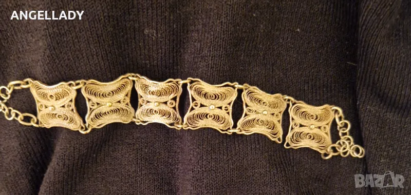 Стара сребърна гривна филиграм, снимка 1