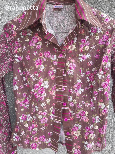 Къса Дамска риза на цветя,S размер, снимка 1