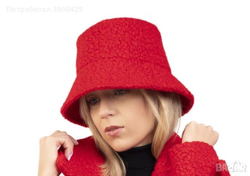Зимна Дамска Шапка Wool - Червена, снимка 1