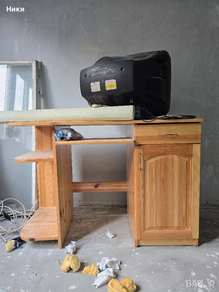 Бюро масив чам, бюро от дърво, снимка 1