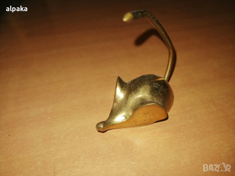 Продавам месингова фигурка на мишка, снимка 1