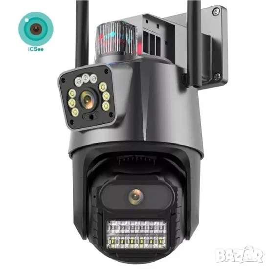 P-11 PTZ Двойна IP камера С две антени 8MP с цветно нощно виждане WIFI, ICSEE, ULTRA HD, снимка 1