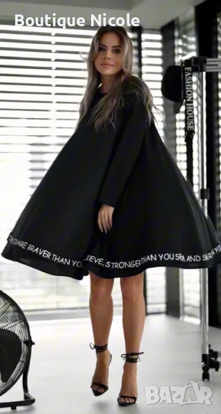 Черна рокля с колан , снимка 1