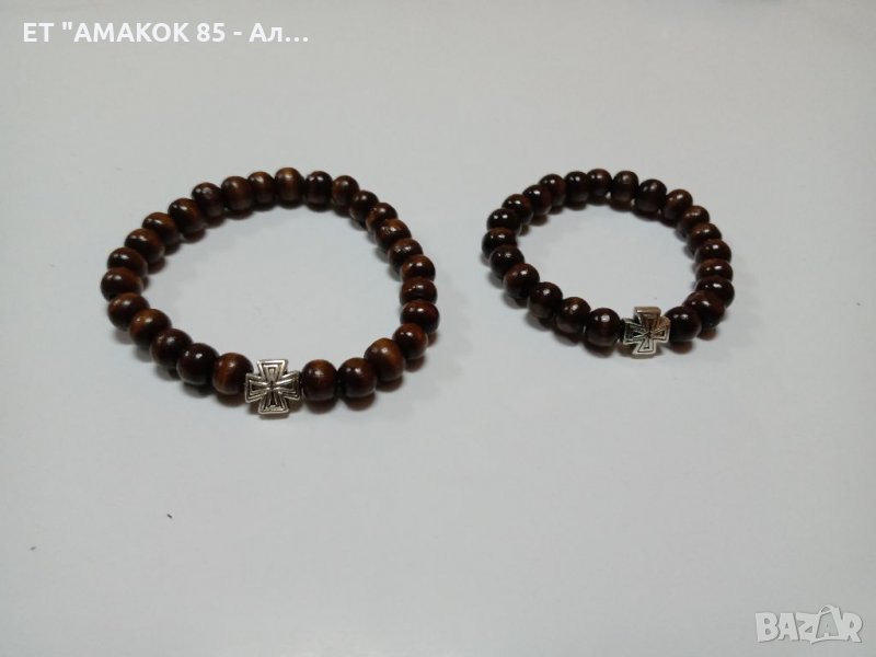Дървени гривни с кръстче , снимка 1