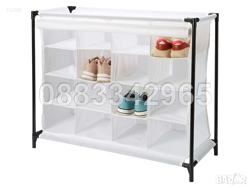 НОВИ! Текстилен шкаф органайзер за обувки 16 отделения 84х35х66см, снимка 1