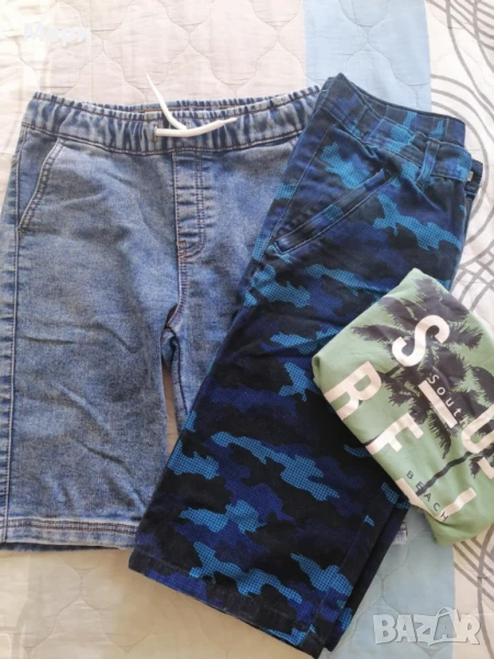 Две 3/4 панталончета и тениска за 10-11 годишно момче, снимка 1