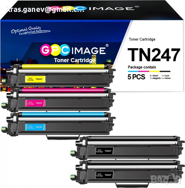 GPC Image TN-243CMYK Тонер TN247 Съвместим с Тонер Brother MFC L3750DCW TN243 TN 247 за MFC-L3750CDW, снимка 1