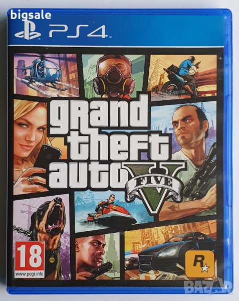Диск с игра GTA 5 Grand Theft Auto V PS4 Playstation 4 Плейстейшън в ...