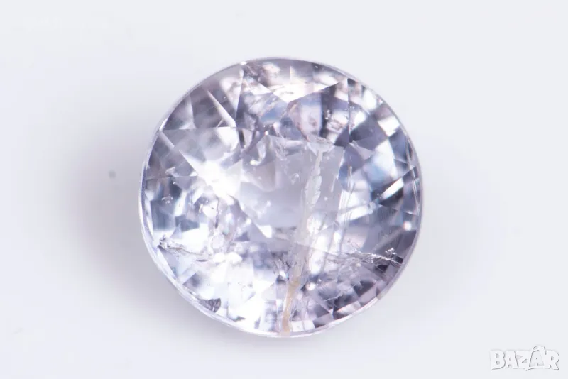 Виолетов сапфир 0.69ct 5mm нетретиран кръгла шлифовка, снимка 1