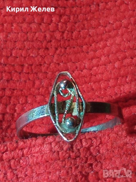 СТАРИНЕН ФИЛИГРАНЕН СРЕБЪРЕН ПРЪСТЕН 19462, снимка 1