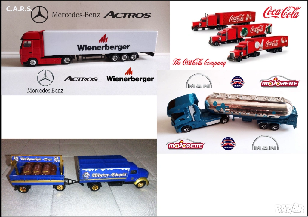 Метални камиони Mercedez Benz Actros, Coca Cola, MAN...., снимка 1