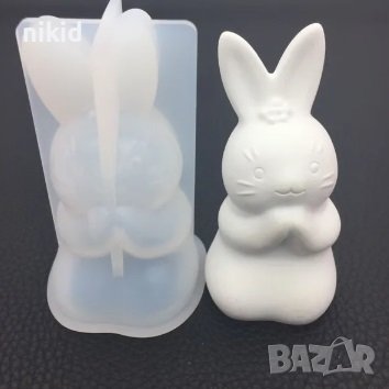 3d Заек зайче силиконов молд форма калъп за свещ сапун гипс шоколад, снимка 1