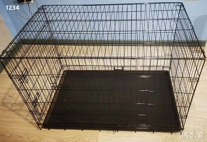 121x74x82cм XXL голяма метална сгъваема клетка за куче за транспорт или стационар, снимка 1