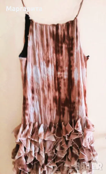 нова светлокафява рокля с къдрици, снимка 1