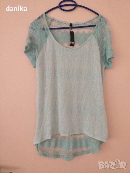 Нежна тениска дантелен гръб НОВА  M / L, снимка 1