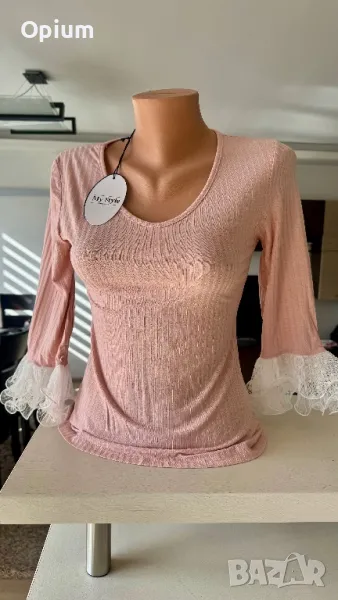Блуза с дантелен ръкав, снимка 1