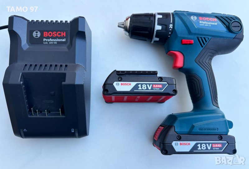 BOSCH GSR 18V-21 - Акумулаторен винтоверт неразличим от нов!, снимка 1