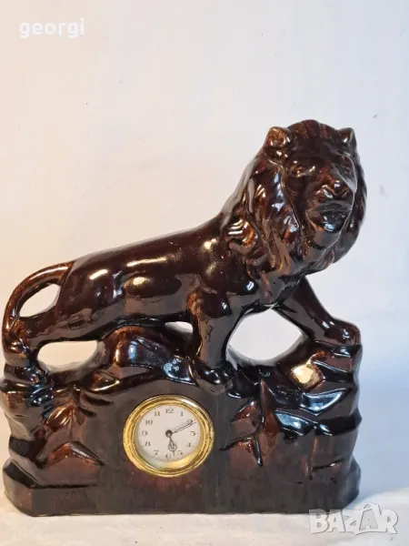 порцеланов механичен часовник лъв    6/4, снимка 1