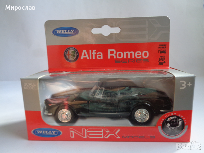 1:34 WELLY ALFA ROMEO SPIDER 1960 КОЛИЧКА ИГРАЧКА МОДЕЛ, снимка 1