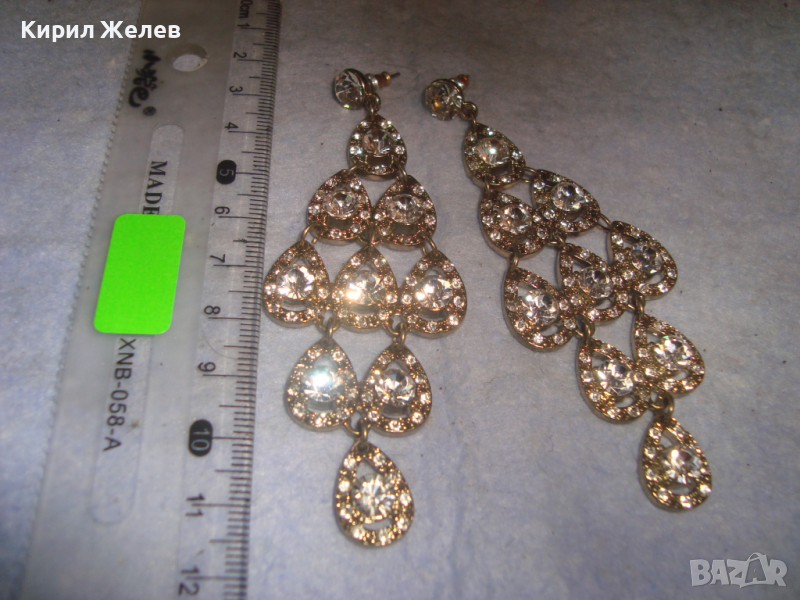 ПРЕКРАСНИ ПОЗЛАТЕНИ ЮВЕЛИРНО ИЗРАБОТЕНИ с ФАСЕТИРАНИ КРИСТАЛИ СКЪПОЦЕННИ АРТ ОБЕЦИ 4111, снимка 1