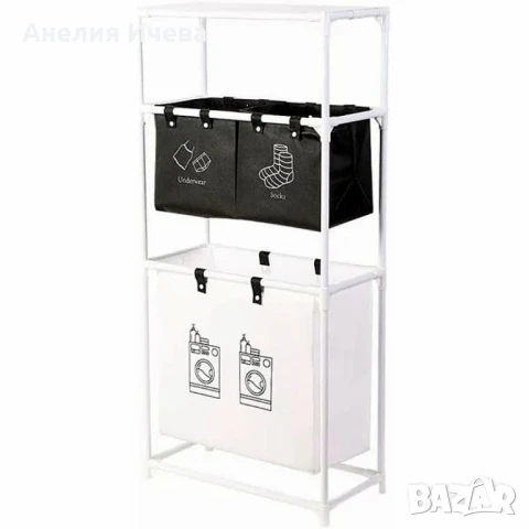 Мултифункционален органайзер за мръсни дрехи с 3кошници и 3рафта, снимка 5 - Други - 51049240