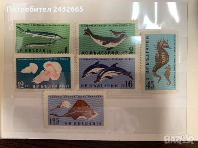 48. България 1961 = БК 1292 /97:“ Фауна. Морски живот в Черно море”,**