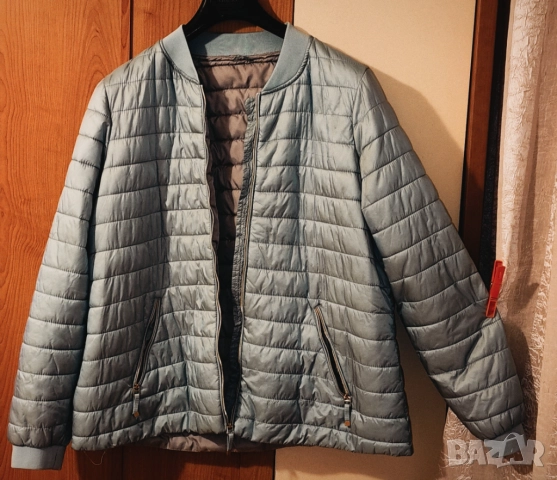 🧥 Дамско есен/ранна зима леко светлосиньо шушляково яке| 2XL–3XL