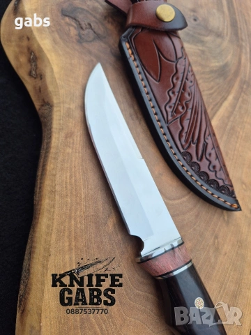 Висококачествен ръчно изработен нож с кожена кания,LN404, снимка 4 - Ножове - 48866253