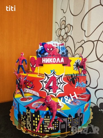 Картонена торта Спайдърмен 
