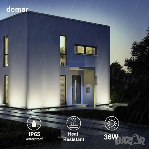 YASOTEK LED лампа за осветяване на стена, 36W 4000K Неурално бяло, 4800 лумена, IP65, 1 метър, снимка 4 - Лед осветление - 49672203