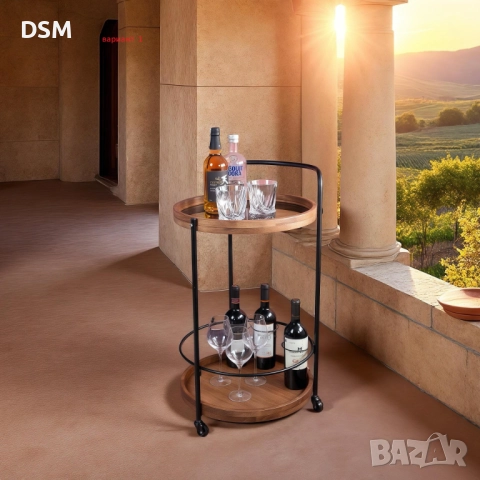 Нова Количка за Сервиране  - Бар Маса  за Бутилки и Чаши - 2 Варианта, снимка 3 - Маси - 48097833