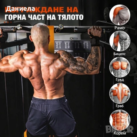 Професионален ластик за набиране с регулируема дължина и двойна опора за крака, снимка 6 - Фитнес уреди - 53337790