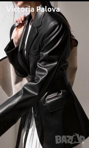 Модерно кожено яке-сако Италия THES TZIVELI  естествена кожа, снимка 10 - Якета - 31186339