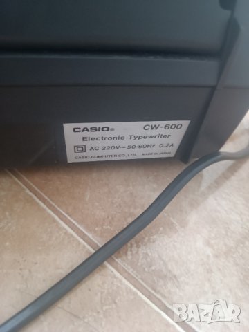 Пишеща машина Casio CW-600, снимка 9 - Антикварни и старинни предмети - 44112430