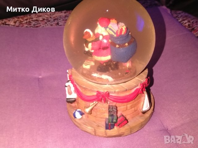 Коледна кристална снежна топка голяма Дядо Коледа Снежен глобус Коледен подарък Фи-100мм Н-148мм, снимка 5 - Коледни подаръци - 43316257