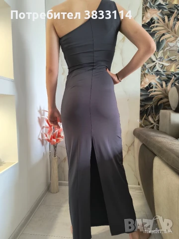 Дълга елегантна рокля с едно рамо - нова, снимка 3 - Рокли - 50818701