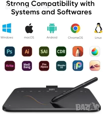 Нов XPPen Deco 640 Таблет за рисуване, 16K нива натиск, 8 клавиша, снимка 2 - Таблети - 47370765