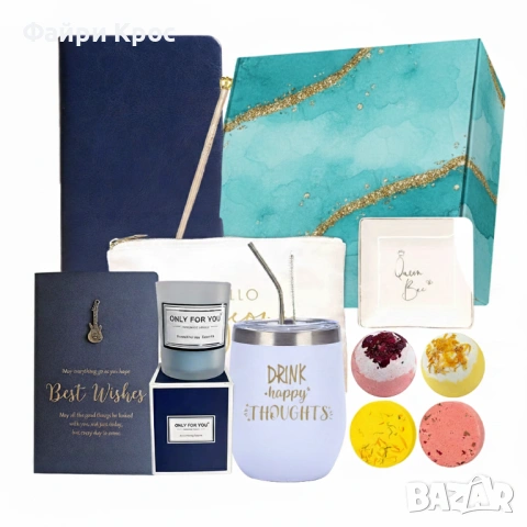 Комплект грижа за жена спа подарък за празник, осми март, рожден ден 9 части - Мента