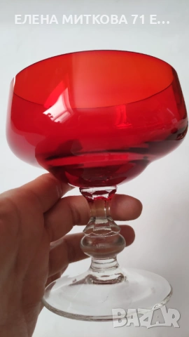 Две масивни чаши от рубинен кристал, снимка 9 - Чаши - 53557290