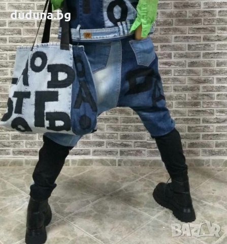 Уникални дънки потури с букви за да сте неповторима!, снимка 3 - Дънки - 35255654