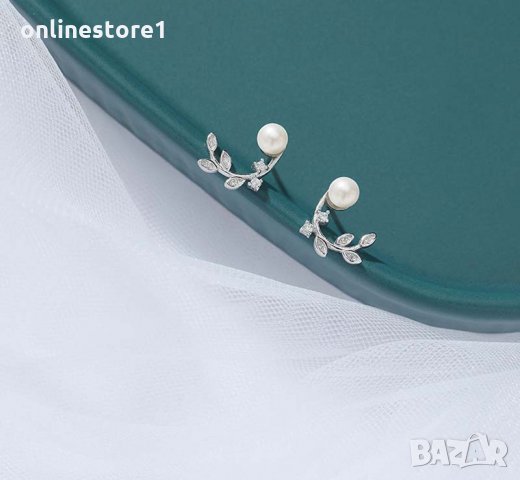 Сребърни Обеци перли - Нежен чар BJ402, снимка 4 - Обеци - 32814829