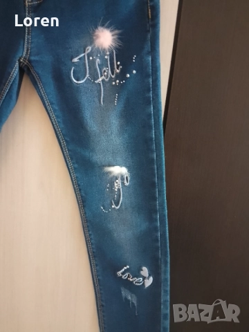 Ново!Детски дънки с пухчета по крачолите , снимка 12 - Детски панталони и дънки - 52521351