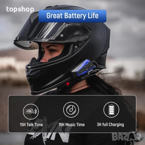 НОВИ LEXIN 2 бр. B4FM за 10 водача Bluetooth интеркоми за каска със споделяне на музика..., снимка 7 - Аксесоари и консумативи - 50577252