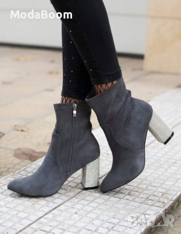 💥НАМАЛЕНИ💥Велурени дамски боти на ток⚡
